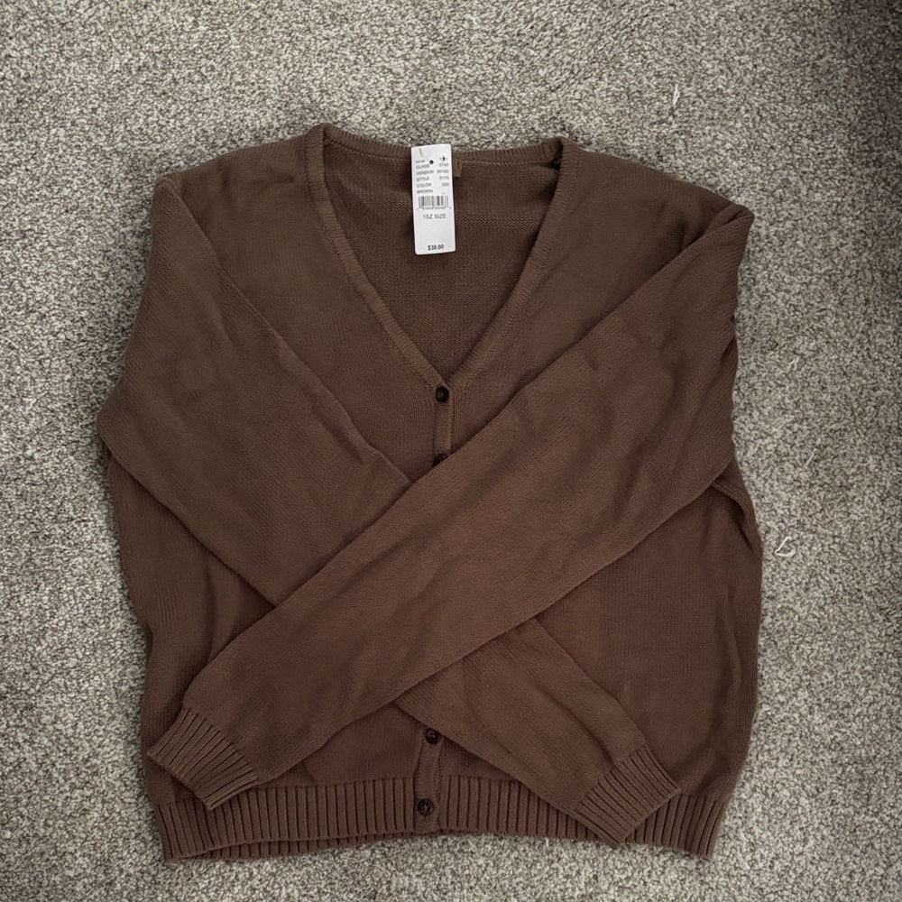 Olive Green/Brown brandy melville cardigan NWT